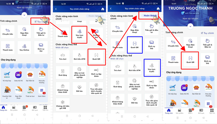 Kích hoạt chức năng quét QR MB Bank