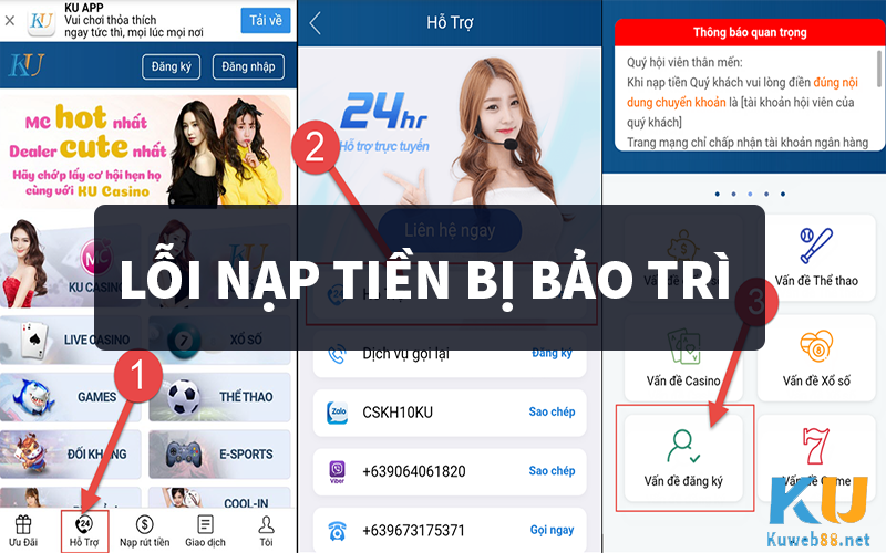 Lỗi nạp tiền bị bảo trì - Cách khắc phục